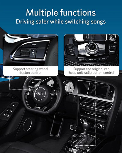 INVERY Airdual Bluetooth 5.0 aptX-HD Adapter Compatible for Audi MMI 3G AMI Music Interface,Audi Symphony,Audi Concert,VW MDI,Mercedes Media Interface