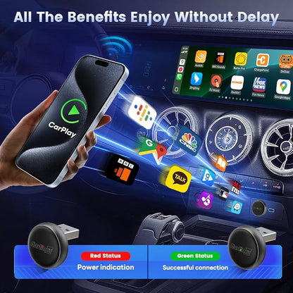 Carlinkit Mini Ultra3 Wireless CarPlay & Android Auto Adapter for OEM Wired Cars - 2.4/5Ghz WiFi Fast Boot, Plug & Play, Online Update, Mini Desgin Compatible with iOS 10+/Android 11.0+