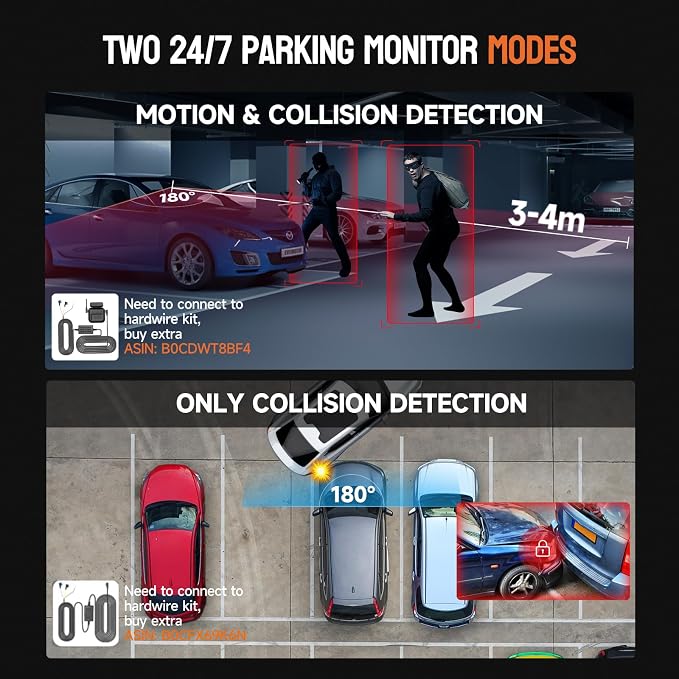 Neideso 360° Dash Cam Front and Rear Inside, 4 Channel FHD 4 * 1080P, Wi-Fi GPS Voice Control Car Camera, Front 2K+1080P*2 Dash Camera for Cars, with 64GB SD Card, Night Vision, 24H Parking Mode(N300)