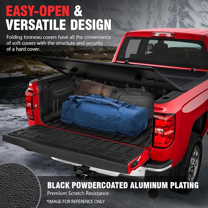 DNA Motoring New Upgrade Truck Bed Top Hard Solid Tri-Fold Tonneau Cover Compatible with 89-94 Toyota Pickup / 95-04 Tacoma 6' Bed, TTC-HARD-051