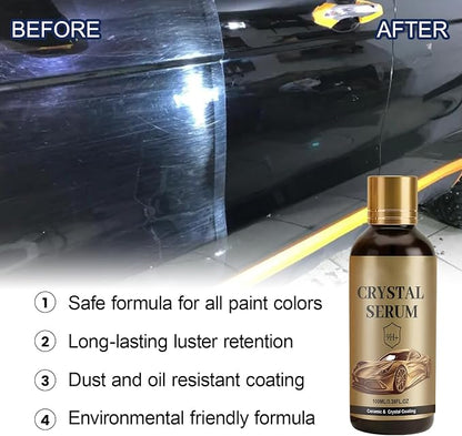 PTZ Crystal Serum for Cars – Advanced Graphene Ceramic Coating for Cars, Deep Gloss & Self-Cleaning Effect, 9H+ Hardness Anti-Scratch for Cars, Glass & Wheels (2PCS)