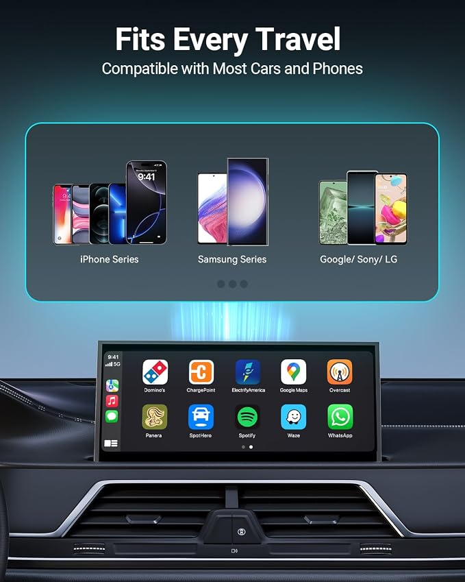 ZUCWO Mini Wireless CarPlay Adapter for Carplay and Android Auto 2-in-1 Mini USB Design for Cars, Plug and Play Converts Wired to Wireless CarPlay for iOS10+ / Android 11+