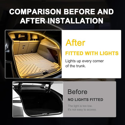 Tlyard Front Trunk LED Lights Strip for Tesla Model Y Juniper 2025 2026 Back Interior Frunk Lightning Waterproof &High Brightness Strip for Tesla Model Y Accessories