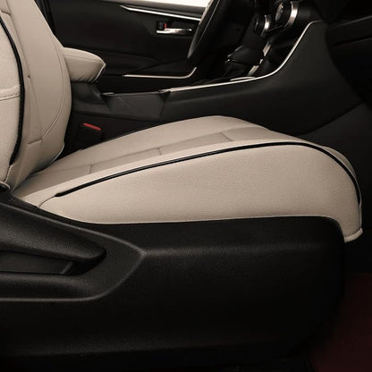 EKR Rav4 Seat Covers Custom Fit for Toyota Rav4(Gasoline) 2019 2020 2021 2022 2023 2024 2025 LE/XLE/XLE Premium/Limited,Leather Car Seat Cover Full Set for SUV,Faux Leather(Beige)
