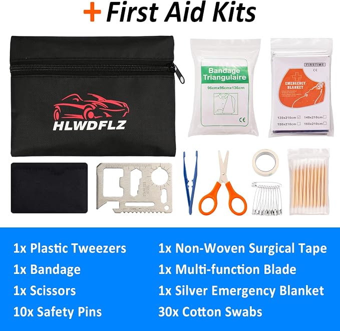 Car Roadside Emergency Kit - 86pcs Winter Traveler Safety Road Side Assistance Kits, Car Kit Essentials for Men, Women, Teen