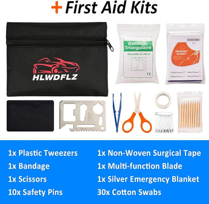 Car Roadside Emergency Kit - 86pcs Winter Traveler Safety Road Side Assistance Kits, Car Kit Essentials for Men, Women, Teen