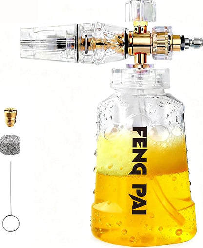 Foam Cannon for Pressure Washer, FENGPAI Foam Cannon with 1/4 Inch Quick Connector, Soap Dispenser for Car Washing with Adjustable Thick Foam