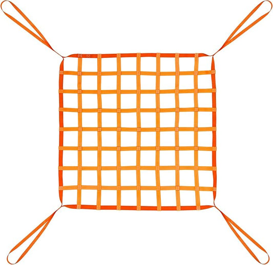 3.28' x 3.28' Cargo Lifting Nets - Flat Polyester Sling Hoisting Net - Max. Load Capacity: 661lbs.