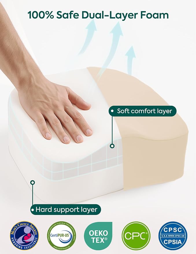 Babelio ErgoUp Booster Seat for Kitchen Chair, Promote Proper Upright Posture, Toddler Booster Seat for Dining Table, Removable & Washable Cover, Suitable for 18 Months to 5 Years, Beige