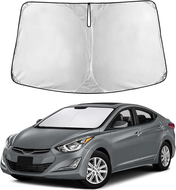EcoNour Windshield Sunshade Compatible for Hyundai Elantra 2011-2014 2015 2016, Sun Visor for Front Windshield & Window Sun Shade Cover, UV Heat Blocker & Protector, Car Accessories