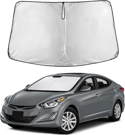 EcoNour Windshield Sunshade Compatible for Hyundai Elantra 2011-2014 2015 2016, Sun Visor for Front Windshield & Window Sun Shade Cover, UV Heat Blocker & Protector, Car Accessories