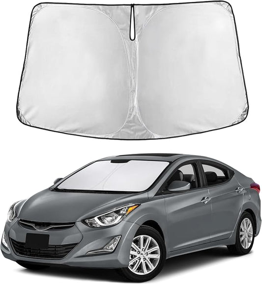 EcoNour Windshield Sunshade Compatible for Hyundai Elantra 2011-2014 2015 2016, Sun Visor for Front Windshield & Window Sun Shade Cover, UV Heat Blocker & Protector, Car Accessories