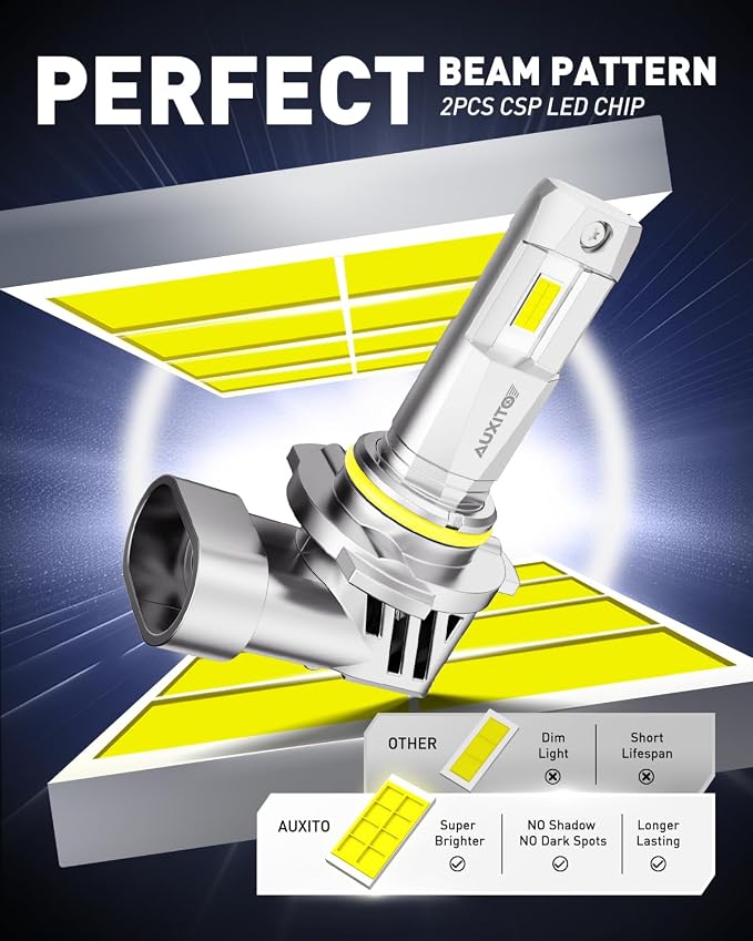 AUXITO 9005 9006 Bulbs HB3 HB4, 80000LM Ultra-Bright, Plug N Play, Long Lifespan, No Flicker, 99% Compatibility, Pack of 4