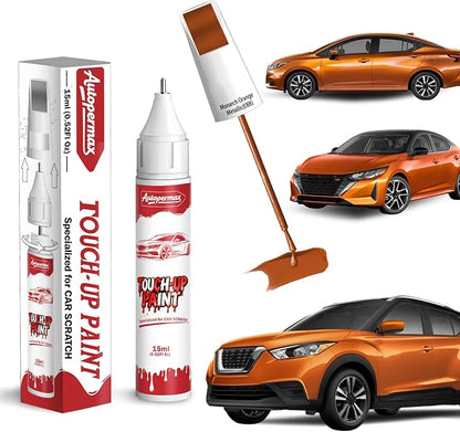 EBB Monarch Orange Metallic Car Touch Up Paint for Nissan, Color Accurate Two-In-One Car Paint Scratch Repair Pen, Professional Scratch Remover for Vehicles Chips and Nicks Scuff