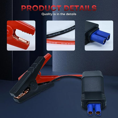 Smart Jump Starter Clamps,EC5 Heavy Duty Jump Starter Automotive Booster Clamp Cables Replacement Alligator Clamps with Intelligent
