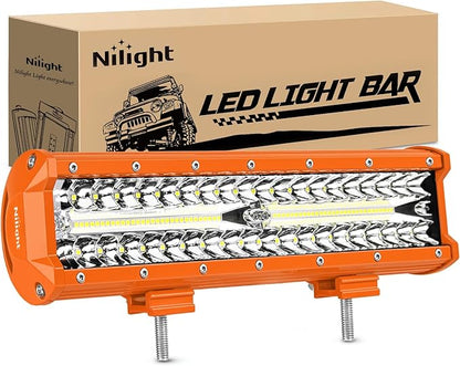 Nilight LED Light Bar 12Inch 300W Flood Spot Combo Triple Row Driving Lamp Roof Bumper Off Road Work Lights for Van Camper Wagon Car Pickup Golf Cart ATV UTV SUV Truck Boat 4x4