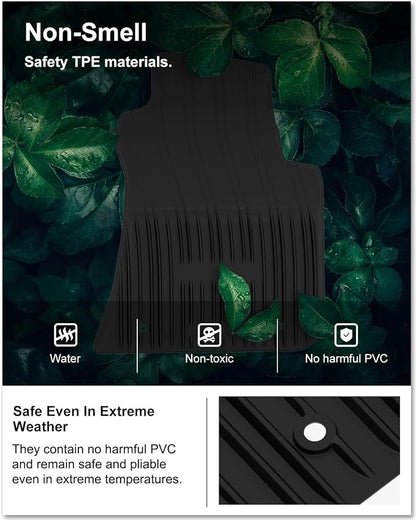 KIWI MASTER Floor Mats for 2011-2023 Dodge Challenger RWD, OEM Replacement 82212545, Custom Fit All Weather Car Mats, Heavy Duty TPE Floor Liners, Front & Rear 2 Row, Black