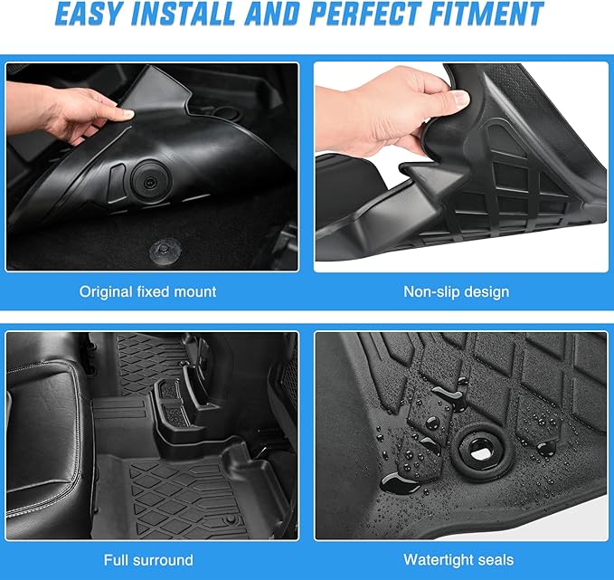 Nilight TPE Floor Mats for Toyota RAV4 Hybrid&Prime 2019 2020 2021 2022 2023 2024 2025 All Weather Custom Fit Heavy Duty Floor Liners