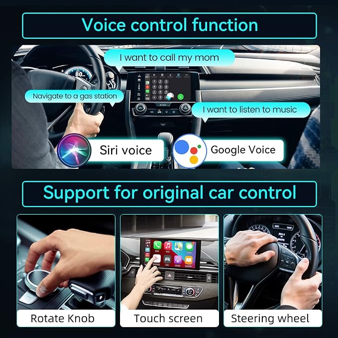 Carlinkit 5.0 2air Wireless car Adapter,CarPlay Dongle for Wired CarPlay and Wired Android Auto Car,for iPhone 6+ and Android 11+,Easy Setup via Plug-in USB Connection,Supports Online Upgrde