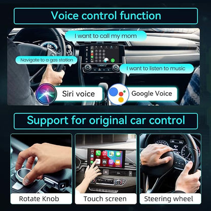 Carlinkit 5.0 2air Wireless car Adapter,CarPlay Dongle for Wired CarPlay and Wired Android Auto Car,for iPhone 6+ and Android 11+,Easy Setup via Plug-in USB Connection,Supports Online Upgrde