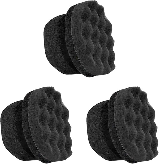 KVAEY 3 PCS Tire Dressing Applicator Pads, Reusable Hex Grip Tire Shine Applicator Polishing Sponge Pads, Wheel Tire Shine Detailing Foam for Most Vehicles, Car Accessories (Black, 4.33")