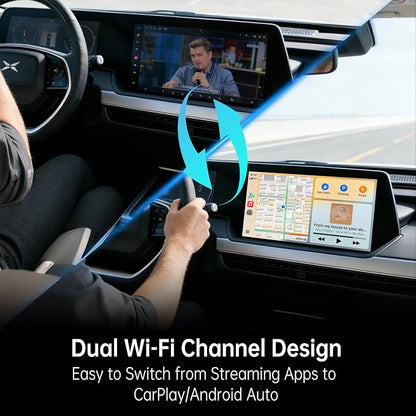Magic Box 3.0 Max (2026 Upgrade) – 3-in-1 Wireless CarPlay & Android Auto Adapter | Support Netflix, YouTube, Disney+ & Prime Video | 4G+32G, HDMI Output, USB Drive | for Wired CarPlay Cars