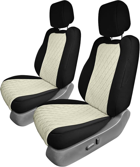 FH Group Custom Fit Car Seat Covers Specifically Made for 2022-2026 Nissan Frontier, Front Set BeigeUltraflex Neoprene Waterproof Automotive Seat Covers for Pickup Truck, Nissan Accessories
