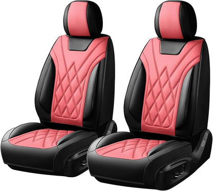 Car Seat Covers Compatible with Hyundai Accent 2017-2026 - Waterproof & Breathable Luxury Leather All-Weather Seat Cushions Protectors, Airbag Compatible, Only 2 Front seat Covers (Red)
