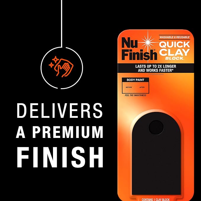 Nu Finish Quick Clay Car Kit with Clay Block, Detailer and Cloth (3 Items)