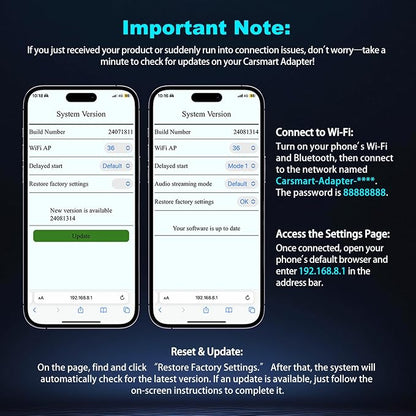 Wireless Carplay Adapter for Apple iPhone, Convert Wired to Wireless Car Play Adapter with Seamless Connection, Mini Appe CarPlay Wireless Adapter Compatible with Cars from 2018 & iOS 10+
