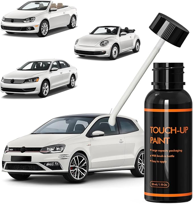 LB9A Candy White Touch Up Paint for Volkswagen, DIY Car Paint Scratch Repair Kit, Automotive Paints, Quick & Easy Fix Scratch Repair for Beetle/Jetta/Tiguan/CC/Eos/GTI/Golf/Touran/Passat