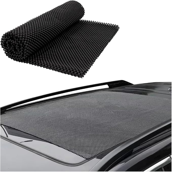 Car Roof Rack Pads, 47" X 40" Vehicle Rooftop Cargo Bag Protective Mat, Non-Slip Automotive Roof Cushioned Protection Layer Accessories, Universal for SUV, Sedan, Truck (Black)