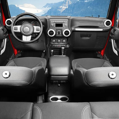 18PCS Full Set Interior Trim Kit for Jeep Wrangler JK JKU 2011-2018 4 Door,Center Console Door Handle Side Outlet Cup Holder Gear Cover Trim (White)