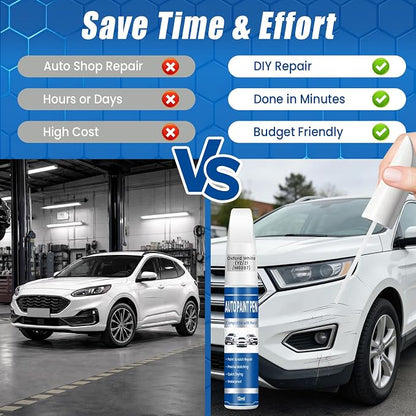 Touch Up Paint for Cars Oxford White (YZ/Z1/M6887), Compatible with Ford F-150/Explorer/Escape, 2-in-1 Car Scratch Repair Pen, Long-Lasting, Quick Dry, Color Accurate