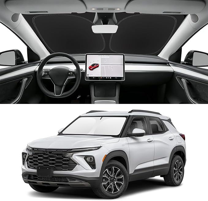 Custom Fit Windshield Sun Shade for Chevy Trailblazer 2021-2026, Blocks UV & Heat, Front Window Sunshade Accessories, Easy Fold & Store Keep Your Car Cooler