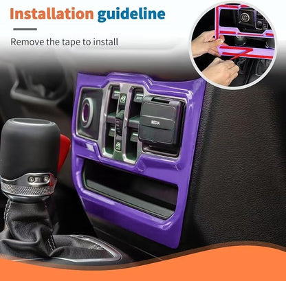 JeCar 11pcs Purple Interior Accessories Trim Kit for 2024 2025+ Jeep Wrangler JL JLU & Gladiator JT - Dashboard Decoration Upgrade
