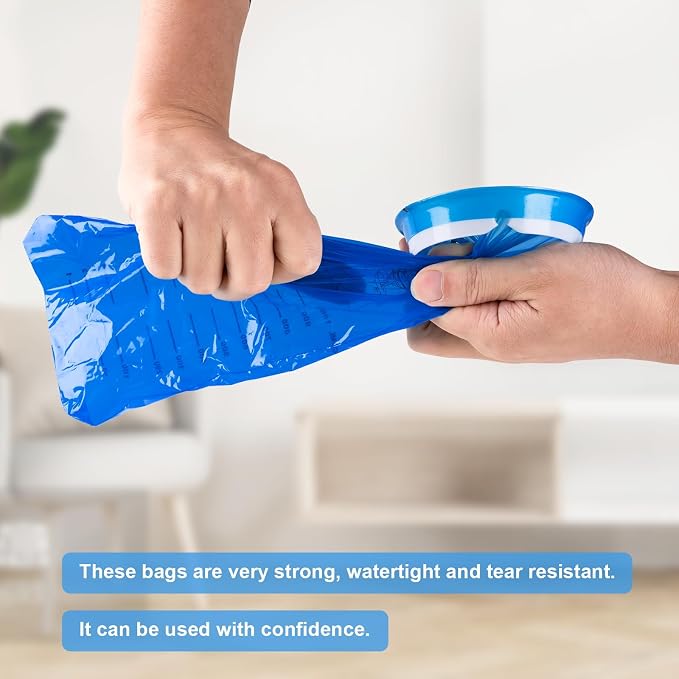 PHSZZ 100 Pack Vomit Bags Disposable, Leak Resistant Barf Bags, Portable Blue Vomit Bag, 1000 Ml Emesis Puke Throw Up Nausea Motion Sickness Bag for Car, Aircraft, Taxi