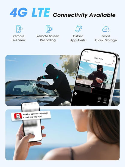 DDPAI 4K Dash Cam Front and Rear, Dual STARVIS 2 IMX678 IMX662 Dashcam,4K+1080P HDR Car Camera With Bulit-in 32G eMMC, 3K/60FPS,4G LTE Support,5G WiFi GPS, 3" IPS,Night Vision,24H Parking Mode,Z60 Pro