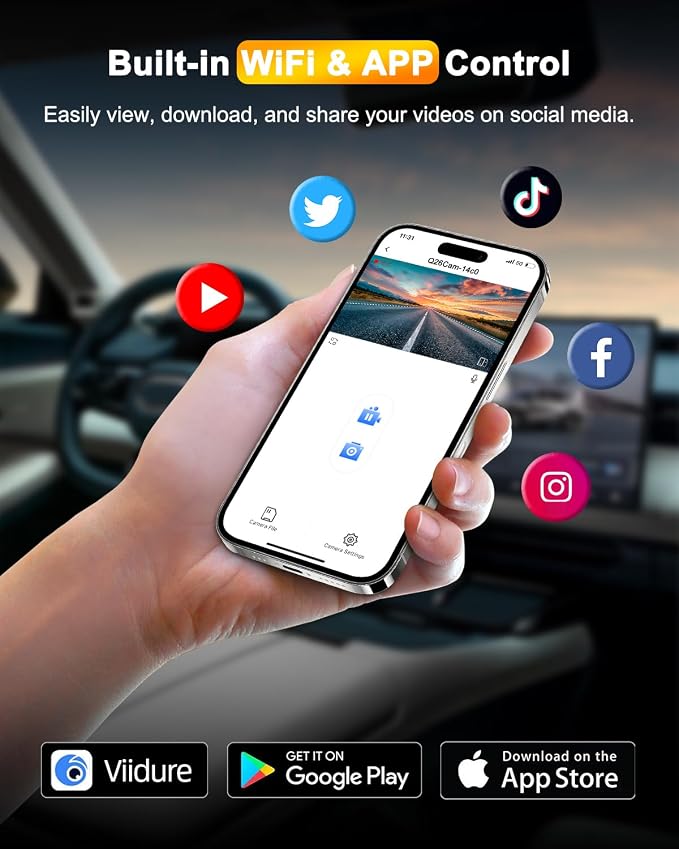 4K Dash Cam Front and Rear, Dual Dash Camera for Cars with 64G SD Card, 3" IPS Dashcam with Night Vision, Time Lapse, 24H Parking Mode, 170° Wide Angle, G-Sensor, Loop Recording, Real WDR