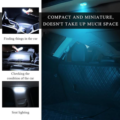 Wevdn 2 PCS Car LED Lights Interior Wireless, Sticky Car Ambient Lighting with 6 Bright LED Lamp Beads, Portable USB Rechargeable Vehicle Interior Led Night Light for Car (Ice Blue)