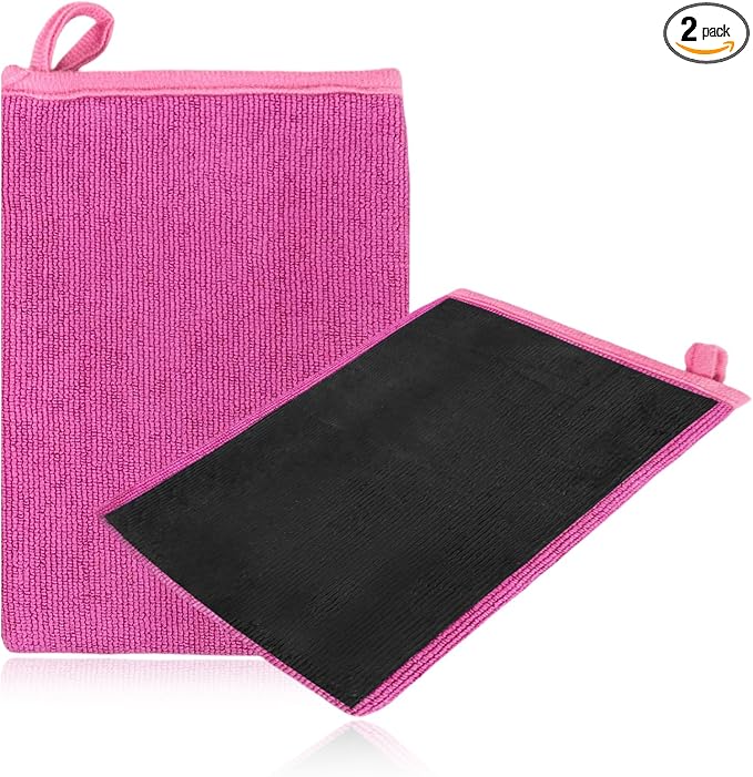 2 PCS Clay Mitts, Microfiber Clay Bar Towel Medium Grade Auto Detailing Gloves, Scratch-Free Surface Prep Mitt Alternative for Car Paint Claying Cleaning & Polishing (Purple)