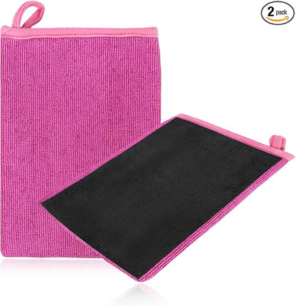 2 PCS Clay Mitts, Microfiber Clay Bar Towel Medium Grade Auto Detailing Gloves, Scratch-Free Surface Prep Mitt Alternative for Car Paint Claying Cleaning & Polishing (Purple)