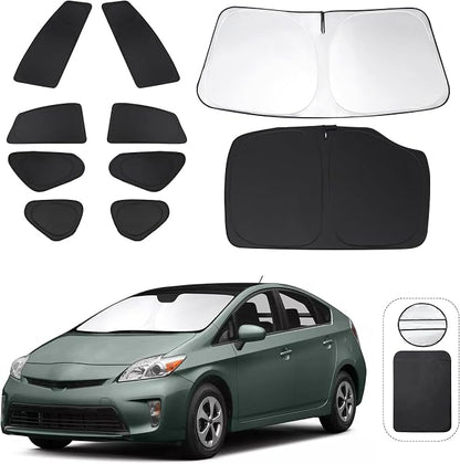 TINGLU Window Shades for Toyota Prius Hatchback 2010-2015 (Not for Prius C or Prius V) 10PCS Accessories Full Windows Rear Triangular Windshield Sun Shade Sun UV Rays Privacy Protection for Camping