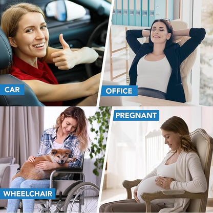 Lofty Aim Lumbar Support Pillow for Car, Memory Foam Lumbar Pillow for Lower Back Pain Relief - Back Cushion for Driving, Chair Support for Car-Office Chair, Wheelchair - Brown