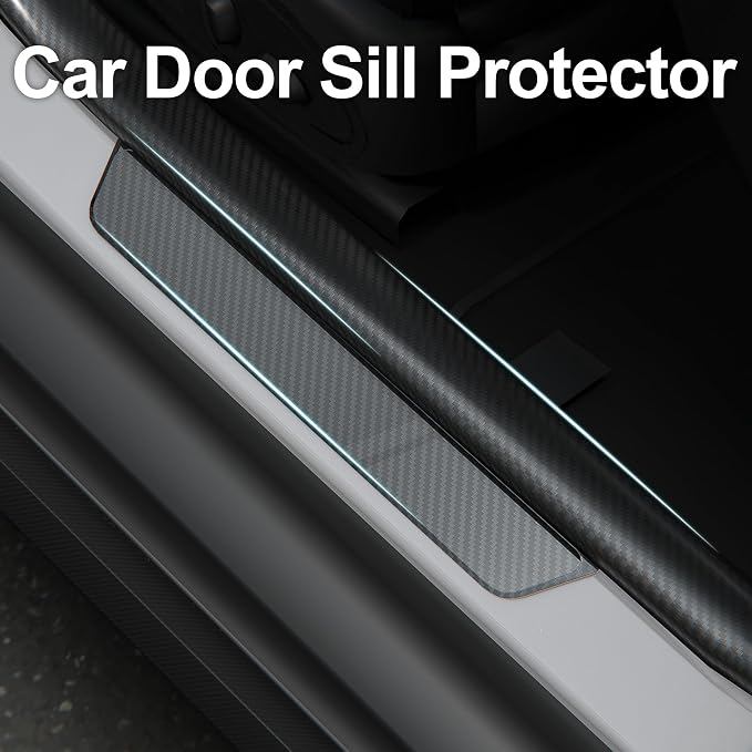 Arespark Car Door Edge Protector, Clear Carbon Fiber Sill Guard Vinyl Film with Anti-Scratch Anti-Collision Protection for Most Vehicles with Free Tool Kit (1inx30ft)