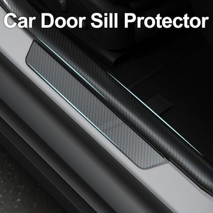 Arespark Car Door Edge Protector, Clear Carbon Fiber Sill Guard Vinyl Film with Anti-Scratch Anti-Collision Protection for Most Vehicles with Free Tool Kit (1inx30ft)