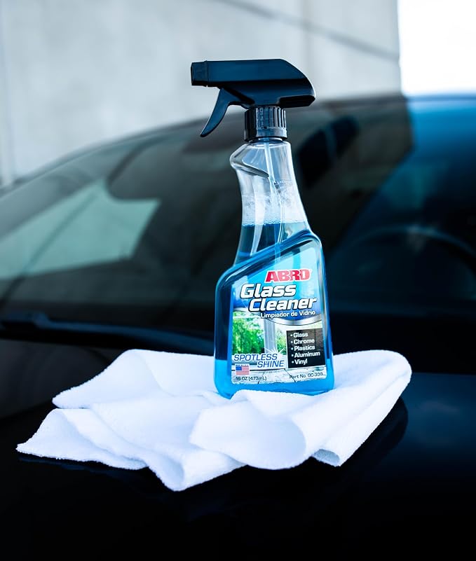 ABRO Glass Cleaner, 16 oz., Cleaning Supplies, Car Accessories, Car Window Cleaner, Glass Cleaner Spray, Remove Dirt and Grime, Streak Free Results