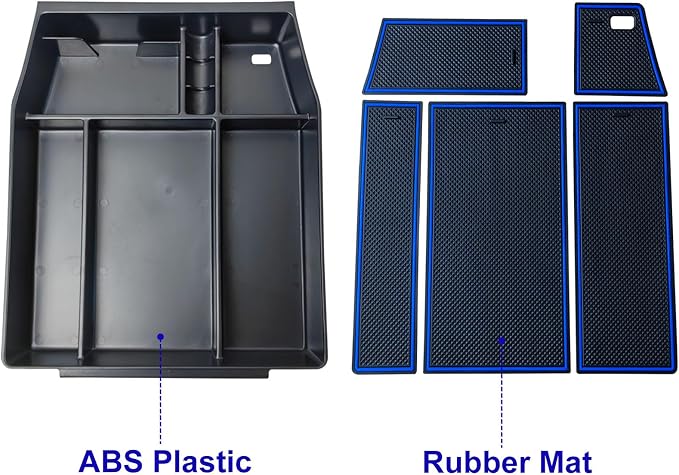 Zxiaochun Center Console Organizer Compatible with 2021 2022 2023 2024 Ford F150 Interior Accessories, Armrest Box Insert Storage Tray (Full Console w/Bucket Seats ONLY)-Blue Trim