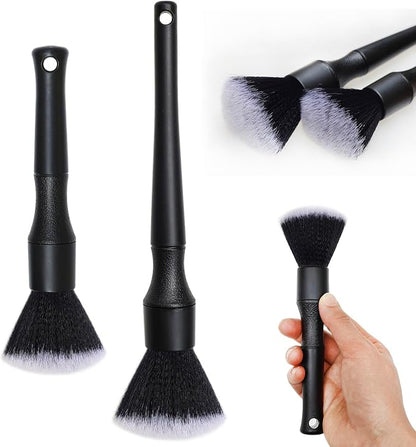 2 Microfiber Detailing Brushes, Car Interior Detailing Brush for Air Vent,Dashboard, Leather,Cleaning Tool Efficient Dust Removal for Car Interior, Computers, Keyboards, Digital Device