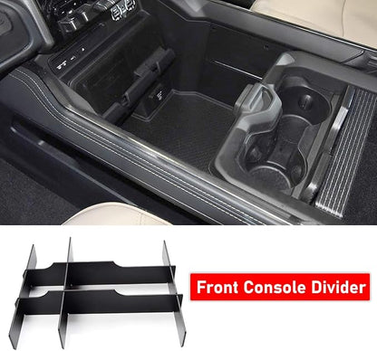 Jaronx Lower Center Console Organizer For 2019-2026 Dodge RAM 1500 and 2019-2026 RAM 2500/3500,Front Center Divider+ Rear Lower Divider (NOT for Classic, Longhorn, Limited, TRX)